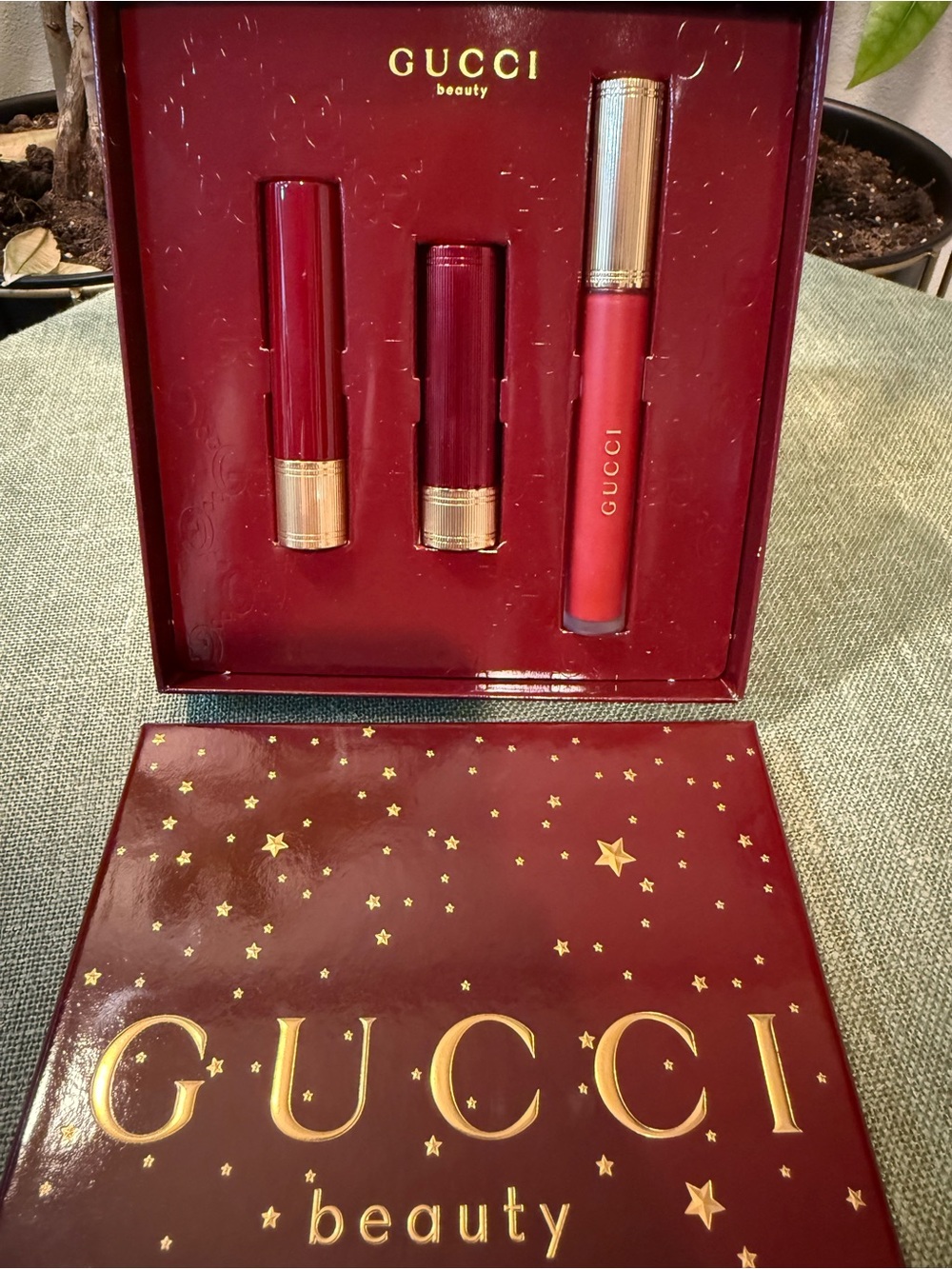 Gucci Beauty Rosso Ancora Lip Trio Gift Set ❤️